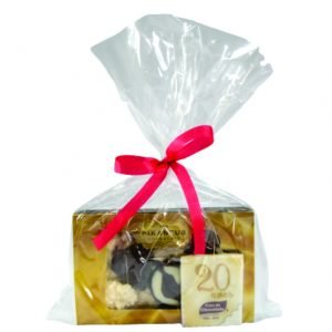 Kit Bandeja com 100g de Chocolate com Luva Presente + 1 Barra 25g Personalizada