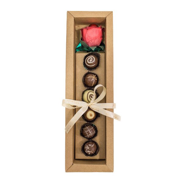 Caixa Flor com 6 bombons finos - Casa do Chocolate Jaraguá